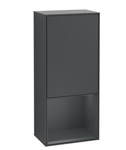 Шкафчик для ванной Villeroy & Boch Finion 41,8х93,6х27 см петли справа с подсветкой МДФ темно-синий матовый лак G550HGHG