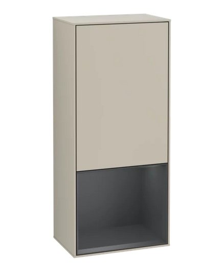 Шкафчик для ванной Villeroy & Boch Finion 41,8х93,6х27 см петли справа с подсветкой МДФ песок матовый лак/темно-синий матовый лак G550HGHH