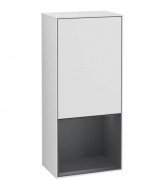 Шкафчик для ванной Villeroy & Boch Finion 41,8х93,6х27 см петли справа с подсветкой МДФ белый матовый лак/темно-синий матовый лак G550HGMT