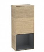Шкафчик для ванной Villeroy & Boch Finion 41,8х93,6х27 см петли справа с подсветкой ДСП шпон дуба/темно-синий матовый лак G550HGPC