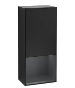 Шкафчик для ванной Villeroy & Boch Finion 41,8х93,6х27 см петли справа с подсветкой МДФ черный матовый лак/темно-синий матовый лак G550HGPD