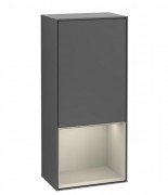 Шкафчик для ванной Villeroy & Boch Finion 41,8х93,6х27 см петли справа с подсветкой МДФ антрацит матовый лак/песок матовый лак G550HHGK