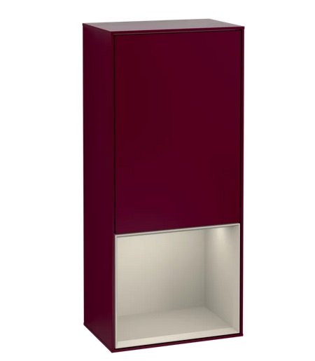 Шкафчик для ванной Villeroy & Boch Finion 41,8х93,6х27 см петли справа с подсветкой МДФ пион матовый лак/песок матовый лак G550HHHB