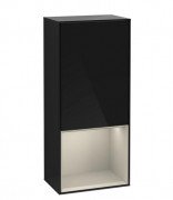 Шкафчик для ванной Villeroy & Boch Finion 41,8х93,6х27 см петли справа с подсветкой МДФ глянцевый черный лак/песок матовый лак G550HHPH