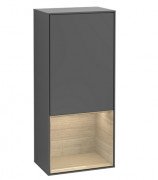 Шкафчик для ванной Villeroy & Boch Finion 41,8х93,6х27 см петли справа с подсветкой МДФ антрацит матовый лак/шпон дуба G550PCGK