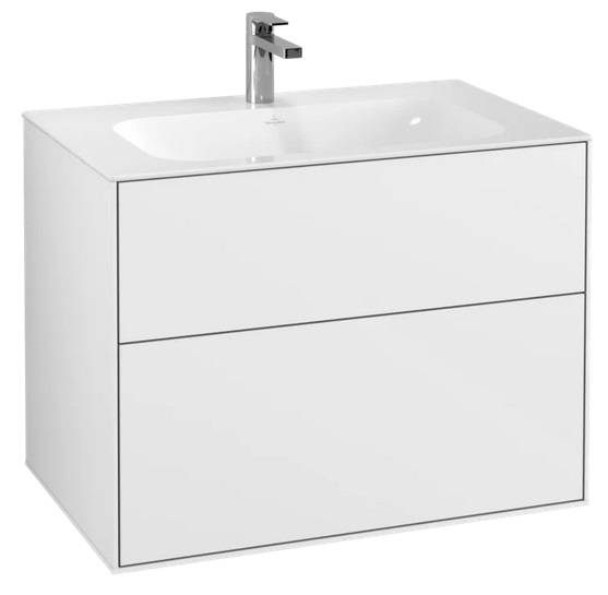 Тумба під раковину Villeroy & Boch Finion 79,6х49,8 см із підсвічуванням МДФ глянсовий білий лак G01000GF