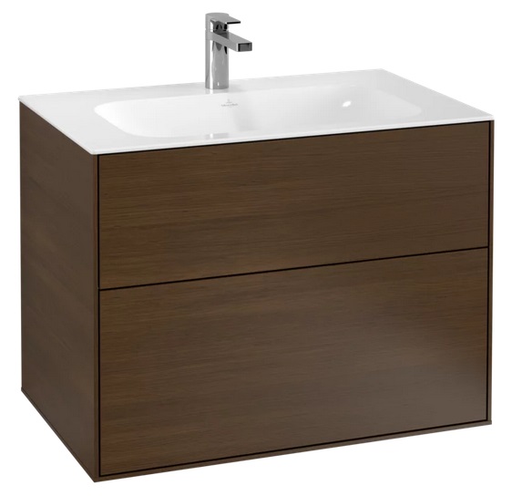 Тумба под раковину Villeroy & Boch Finion 79,6х49,8 см с подсветкой ДСП шпон грецкого ореха G01000GN