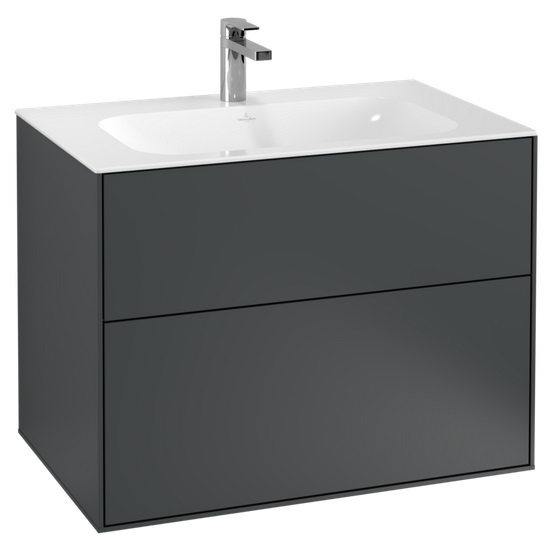 Тумба под раковину Villeroy & Boch Finion 79,6х49,8 см с подсветкой МДФ темно-синий матовый лак G01000HG