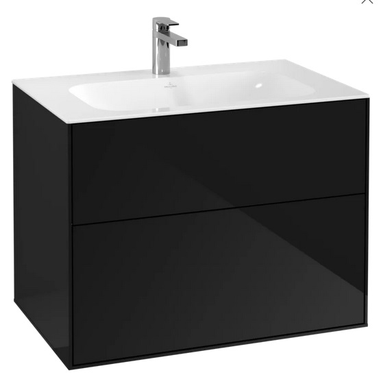 Тумба под раковину Villeroy & Boch Finion 79,6х49,8 см с подсветкой МДФ глянцевый черный лак G01000PH