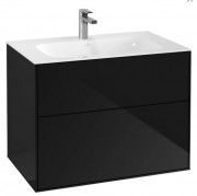 Тумба под раковину Villeroy & Boch Finion 79,6х49,8 см с подсветкой МДФ глянцевый черный лак G01000PH