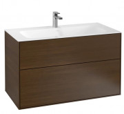 Тумба под раковину Villeroy & Boch Finion 99,6х49,8 см ДСП шпон грецкого ореха F02000GN