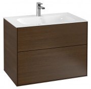 Тумба под раковину Villeroy & Boch Finion 79,6х49,8 см с подсветкой ДСП шпон грецкого ореха G01000GN