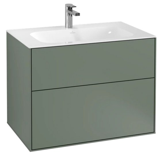 Тумба під раковину Villeroy & Boch Finion 79,6 х49, 8 см з підсвічуванням МДФ оливковий матовий лак G01000GM
