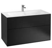 Тумба под раковину Villeroy & Boch Finion 99,6х49,8 см МДФ черный матовый лак F02000PD