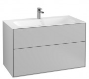 Тумба під раковину Villeroy & Boch Finion 99,6х49, 8 см МДФ з підсвічуванням світло-сірий матовий лак G02000GJ