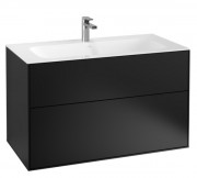 Тумба под раковину Villeroy & Boch Finion 99,6х49,8 см с подсветкой МДФ черный матовый лак G02000PD