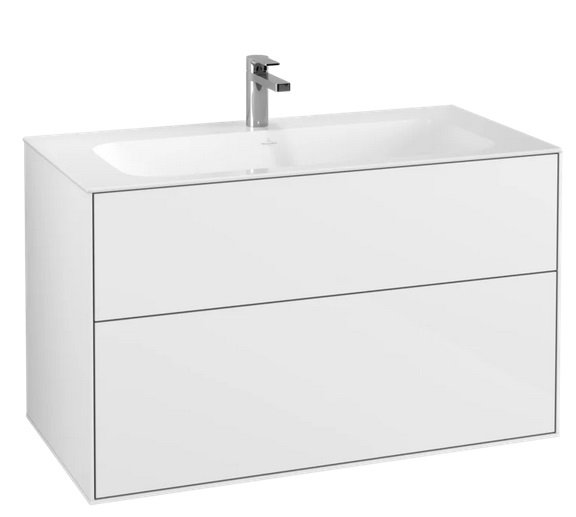 Тумба під раковину Villeroy & Boch Finion 99,6х49,8 см з підсвічуванням МДФ глянсовий білий лак G02000GF