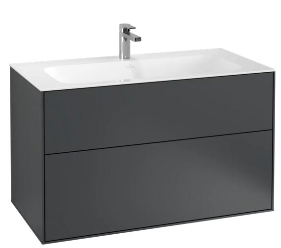 Тумба под раковину Villeroy & Boch Finion 99,6х49,8 см с подсветкой МДФ темно-синий матовый лак G02000HG