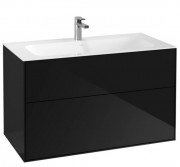 Тумба под раковину Villeroy & Boch Finion 99,6х49,8 см с подсветкой МДФ глянцевый черный лак G02000PH