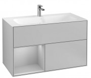 Тумба под раковину Villeroy & Boch Finion 99,6х49,8 см с подсветкой МДФ светло-серый матовый лак F030GJGJ