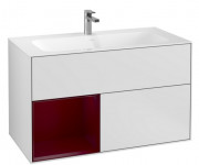 Тумба під раковину Villeroy & Boch Finion 99,6х49,8 см з підсвічуванням МДФ білий матовий лак/півон матовий лак F030HBMT