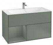 Тумба под раковину Villeroy & Boch Finion 99,6х49,8 см с подсветкой МДФ оливковый матовый лак F030GMGM