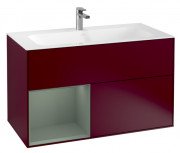 Тумба под раковину Villeroy & Boch Finion 99,6х49,8 см с подсветкой МДФ пион матовый лак/оливковый матовый лак F030GMHB