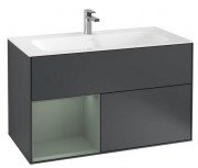 Тумба під раковину Villeroy & Boch Finion 99,6х49,8 см із підсвічуванням МДФ темно-синій матовий лак/оливковий матовий лак F030GMHG