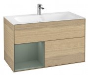 Тумба под раковину Villeroy & Boch Finion 99,6х49,8 см с подсветкой ДСП шпон дуба/оливковый матовый лак F030GMPC