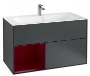 Тумба под раковину Villeroy & Boch Finion 99,6х49,8 см с подсветкой МДФ темно-синий матовый лак/пион матовый лак F030HBHG