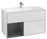 Тумба под раковину Villeroy & Boch Finion 99,6х49,8 см с подсветкой МДФ белый матовый лак/темно-синий матовый лак F030HGMT