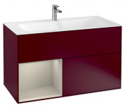 Тумба под раковину Villeroy & Boch Finion 99,6х49,8 см с подсветкой МДФ пион матовый лак/песок матовый лак F030HHHB