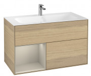 Тумба под раковину Villeroy & Boch Finion 99,6х49,8 см с подсветкой ДСП шпон дуба/песок матовый лак F030HHPC