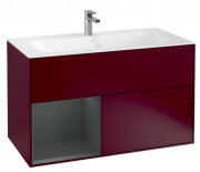 Тумба под раковину Villeroy & Boch Finion 99,6х49,8 см с подсветкой МДФ пион матовый лак/темно-синий матовый лак F030HGHB