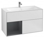 Тумба под раковину Villeroy & Boch Finion 99,6х49,8 см с подсветкой МДФ белый матовый лак/темно-синий матовый лак F030HGMT