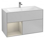 Тумба под раковину Villeroy & Boch Finion 99,6х49,8 см с подсветкой МДФ светло-серый матовый лак/песок матовый лак F030HHGJ