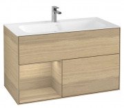 Тумба под раковину Villeroy & Boch Finion 99,6х49,8 см с подсветкой ДСП шпон дуба F030PCPC