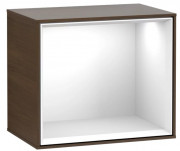 Стеллаж для ванной Villeroy & Boch Finion 41,8х35,6х27 см с подсветкой ДСП шпон грецкого ореха/глянцевый белый лак G590GFGN
