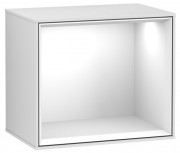 Стеллаж для ванной Villeroy & Boch Finion 41,8х35,6х27 см с подсветкой МДФ белый матовый лак/глянцевый белый лак G590GFMT