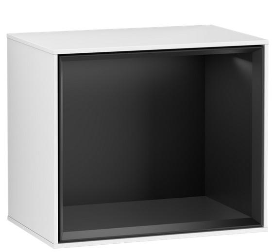 Стелаж для ванної Villeroy & Boch Finion 41,8х35,6х27 см з підсвічуванням МДФ глянсовий білий лак/чорний матовий лак G590PDGF