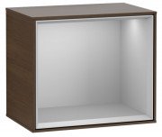 Стеллаж для ванной Villeroy & Boch Finion 41,8х35,6х27 см с подсветкой ДСП шпон грецкого ореха/светло-серый матовый лак G590GJGN