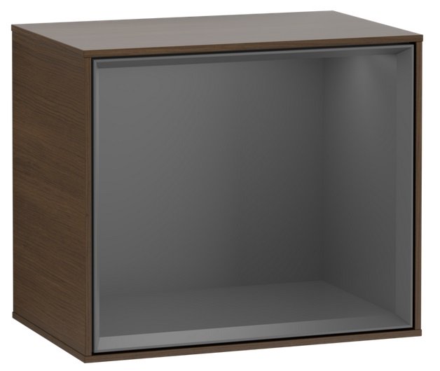 Стелаж для ванної Villeroy & Boch Finion 41,8х35,6х27 см з підсвічуванням ДСП шпон волоського горіха/антрацит матовий лак G590GKGN