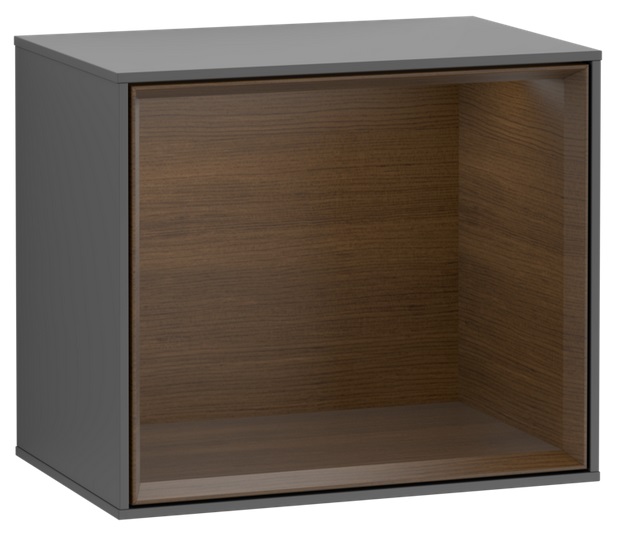 Стелаж для ванної Villeroy & Boch Finion 41,8х35,6х27 см з підсвічуванням МДФ антрацит матовий лак/шпон волоського горіха G590GNGK