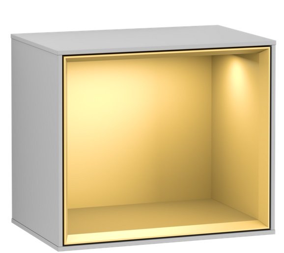 Стелаж для ванної Villeroy & Boch Finion 41,8х35,6х27 см з підсвічуванням МДФ світло-сірий матовий лак/золотий матовий лак G590HFGJ