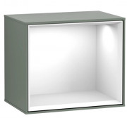 Стеллаж для ванной Villeroy & Boch Finion 41,8х35,6х27 см с подсветкой МДФ оливковый матовый лак/глянцевый белый лак G590GFGM