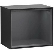 Стелаж для ванної Villeroy & Boch Finion 41,8х35,6х27 см з підсвічуванням МДФ глянсовий чорний лак/темно-синій матовий лак G590HGPH