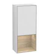 Шкафчик для ванной Villeroy & Boch Finion 41,8х93,6х27 см петли справа с подсветкой МДФ белый матовый лак/шпон дуба G550PCMT