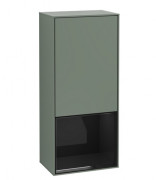 Шкафчик для ванной Villeroy & Boch Finion 41,8х93,6х27 см петли справа с подсветкой МДФ оливковый матовый лак/глянцевый черный лак G550PHGM