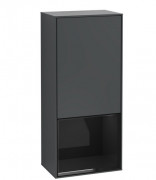 Шкафчик для ванной Villeroy & Boch Finion 41,8х93,6х27 см петли справа с подсветкой МДФ темно-синий матовый лак/глянцевый черный лак G550PHHG