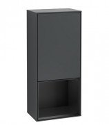 Шкафчик для ванной Villeroy & Boch Finion 41,8х93,6х27 см петли справа с подсветкой МДФ темно-синий матовый лак/черный матовый лак G550PDHG
